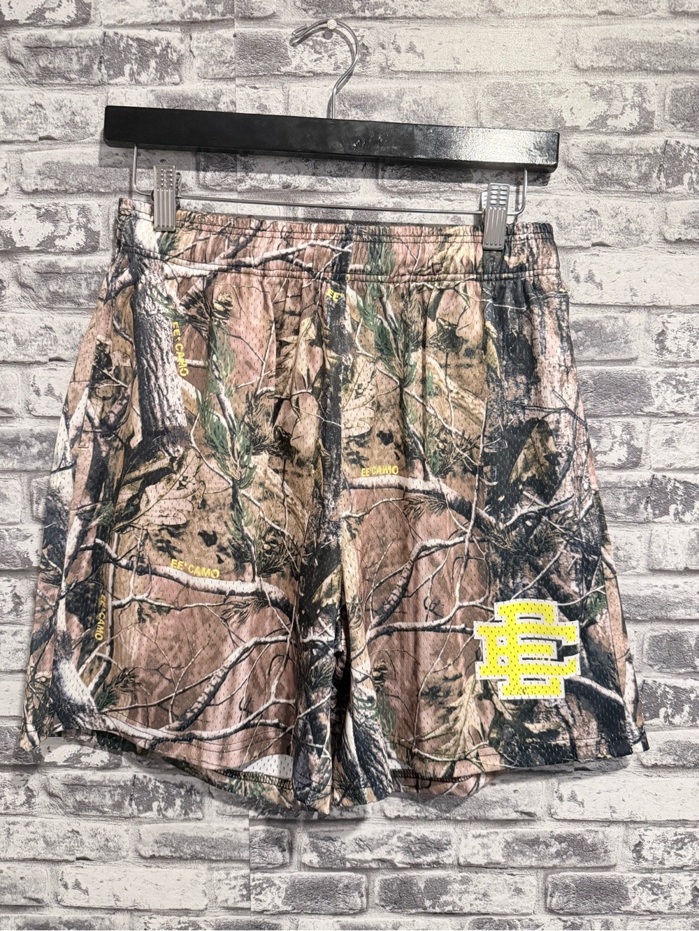 Eric Emanuel Men's Multicolor Camouflage Athletic Shorts Logo Drawstring Small